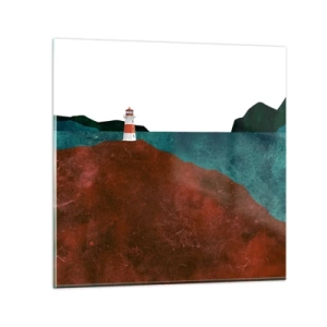 Schilderen op glas - Starend naar de zee - 50x50 cm