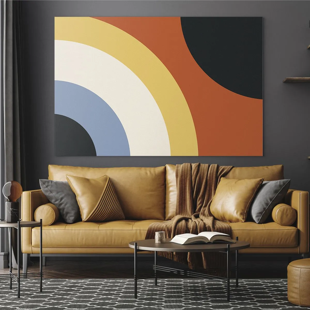 Schilderen op glas - Abstracte kleurrijke bogen op een glazen achtergrond - 70x50cm - Naar mezelf toe - Moderne wanddecoratie voor woonkamer en slaapkamer ARTTOR