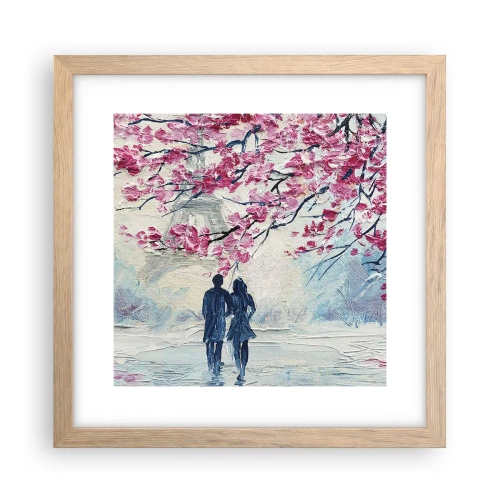 Een poster in een licht eiken lijst - Een romantische wandeling - 30x30 cm