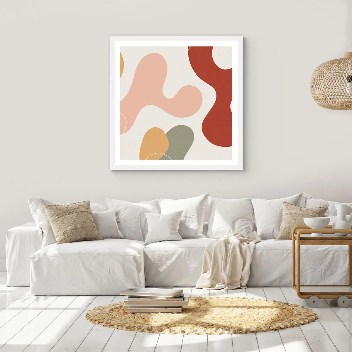 Poster in een witte lijst - Kronkels of krullen? - 50x50 cm