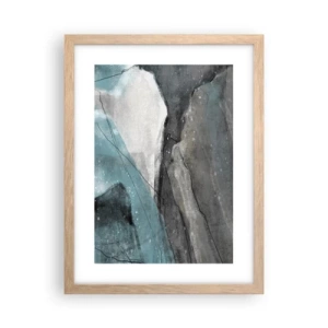 Een poster in een licht eiken lijst - Abstractie: rotsen en ijs - 30x40 cm