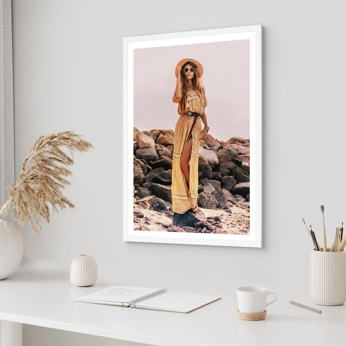 Poster in een witte lijst - De magie van stenen - 30x40 cm