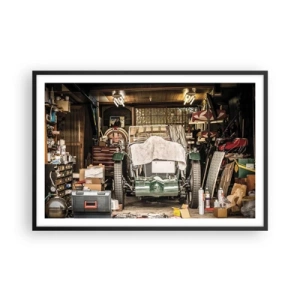 Poster in een zwarte lijst - Terug naar het verleden - 91x61 cm