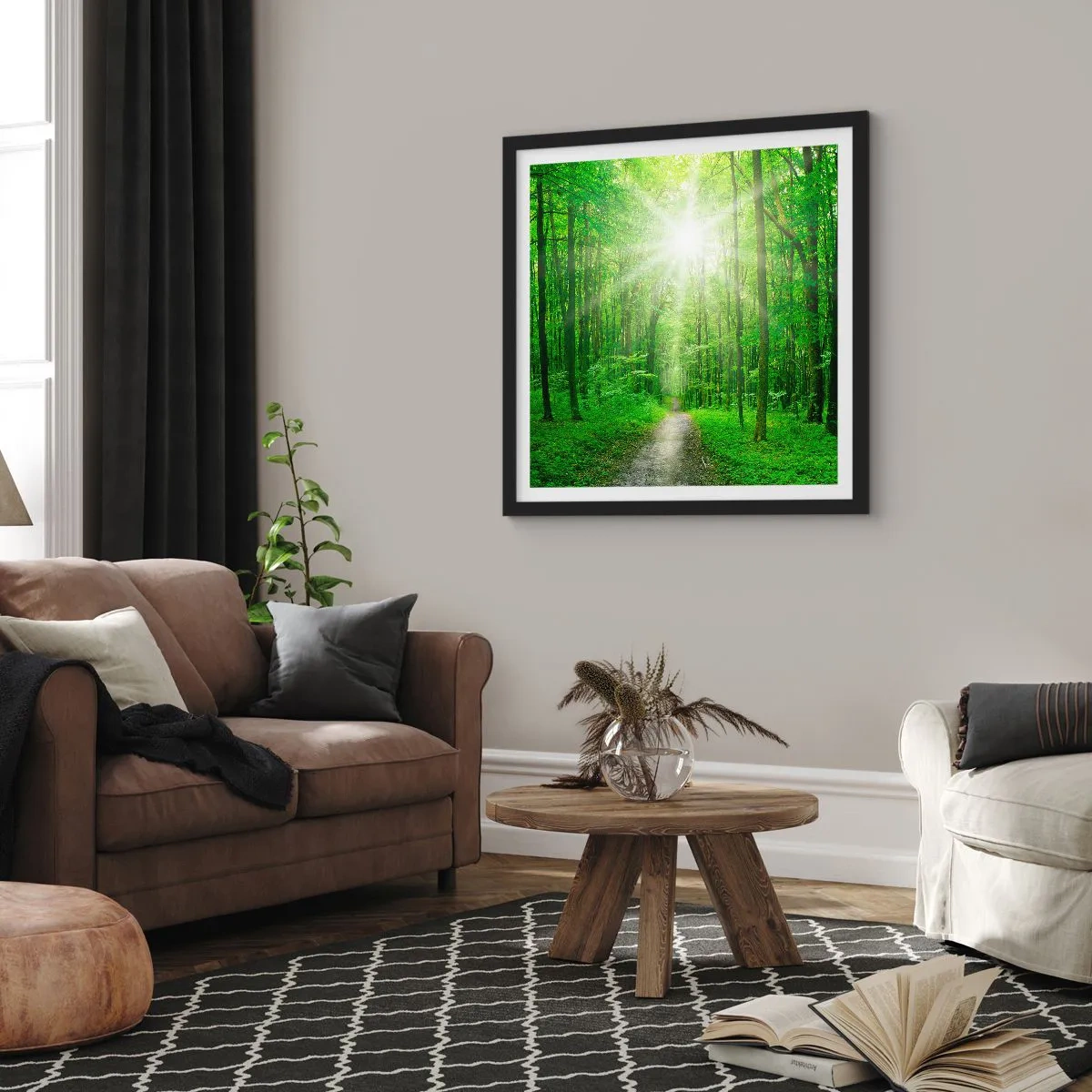 Poster in een zwarte lijst - De groene kathedraal - 30x30 cm