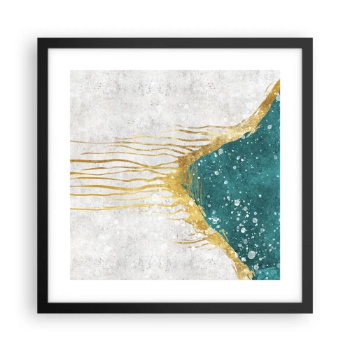 Poster in een zwarte lijst - Gouden vloed - 40x40 cm