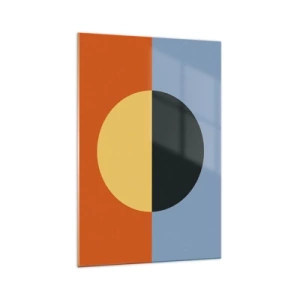 Schilderen op glas - Een compositie van warmte en koelte - 70x100 cm