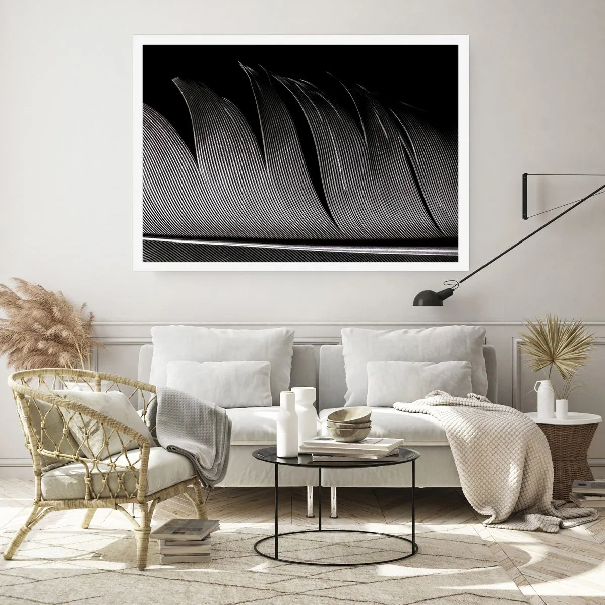 Poster - Een veer - prachtig ontwerp - 70x50 cm