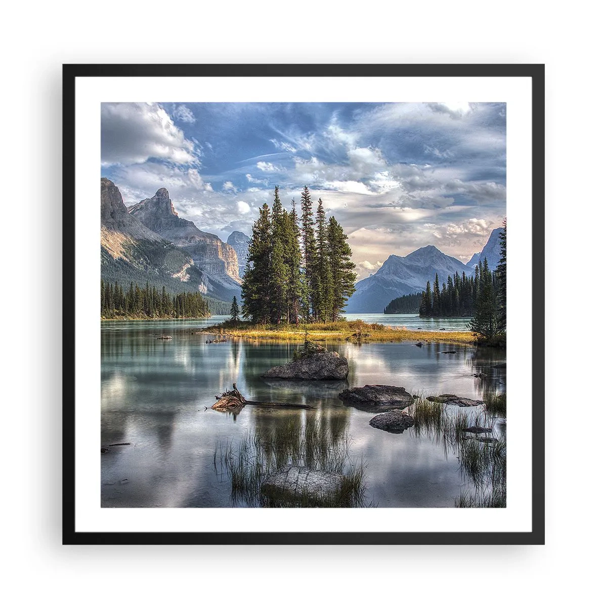 Poster in een zwarte lijst - Aan het grote en schone water ... - 60x60 cm