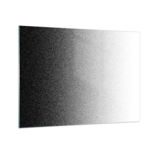 Schilderen op glas - Zwart-witverloop met korrelige en lichte effecten - 70x50cm - Naar het licht - Moderne wanddecoratie voor woonkamer en slaapkamer ARTTOR
