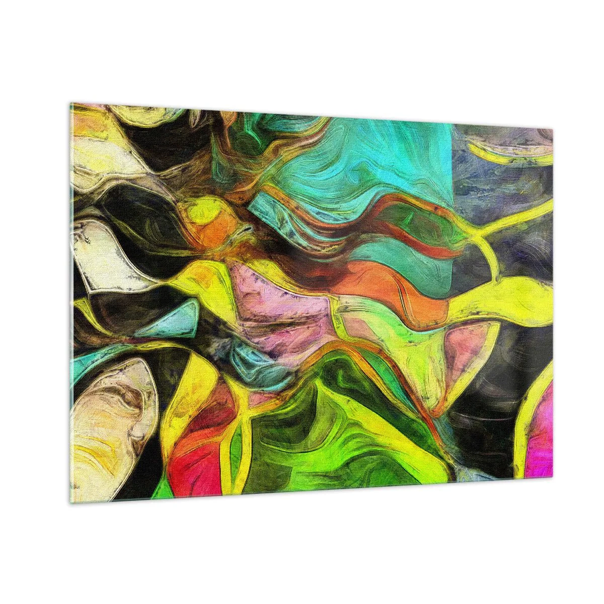 Schilderen op glas - Beweging is leven - 100x70 cm