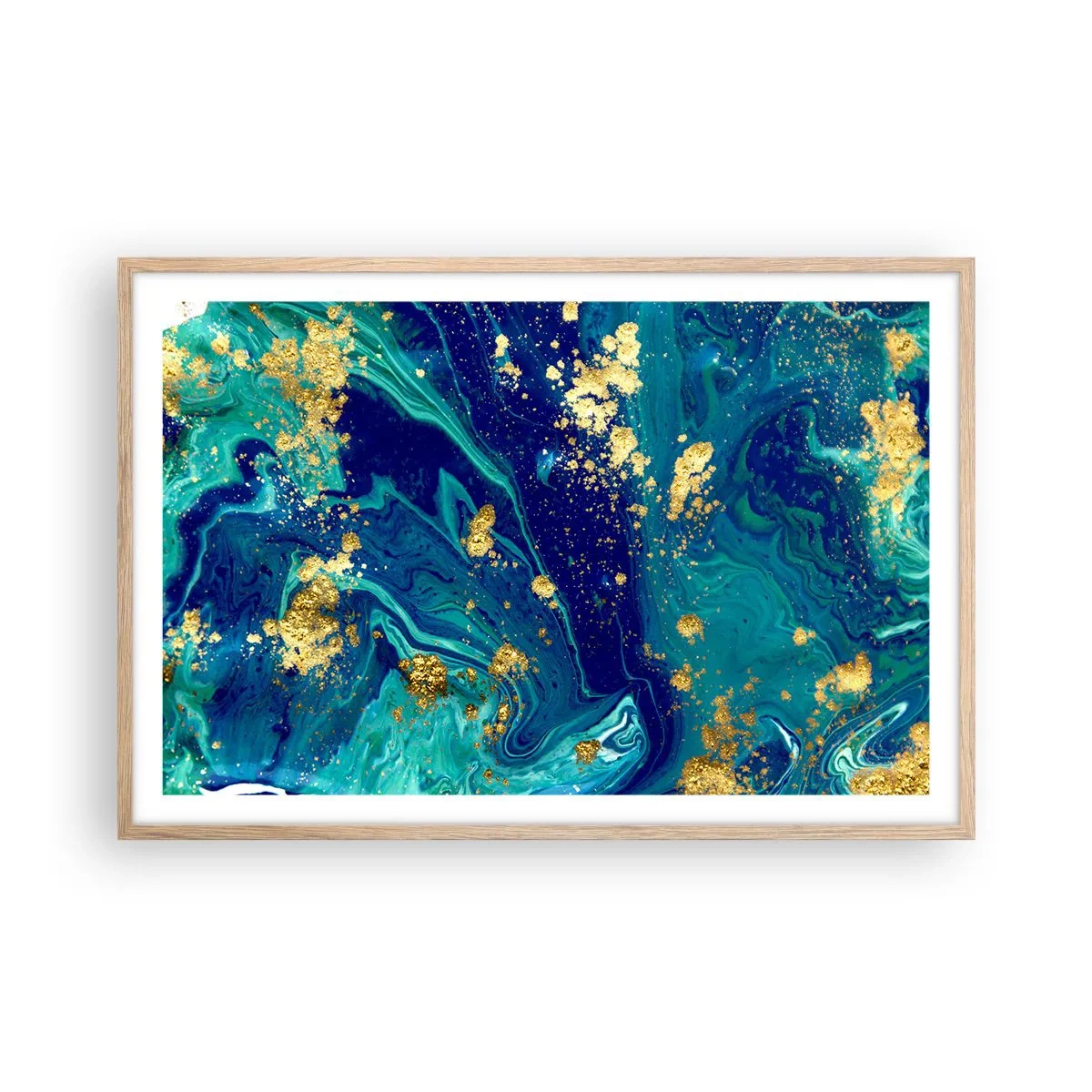 Een poster in een licht eiken lijst - De bloemblaadjes van de zon - 91x61 cm