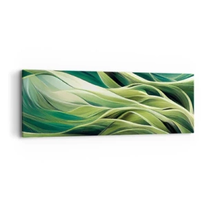 Schilderen op canvas - Abstract groen spel - 90x30 cm