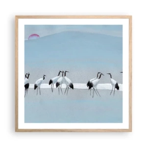 Een poster in een licht eiken lijst - Na een warme dag - 60x60 cm