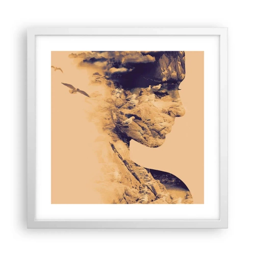 Poster in een witte lijst - Van nature mooi - 40x40 cm