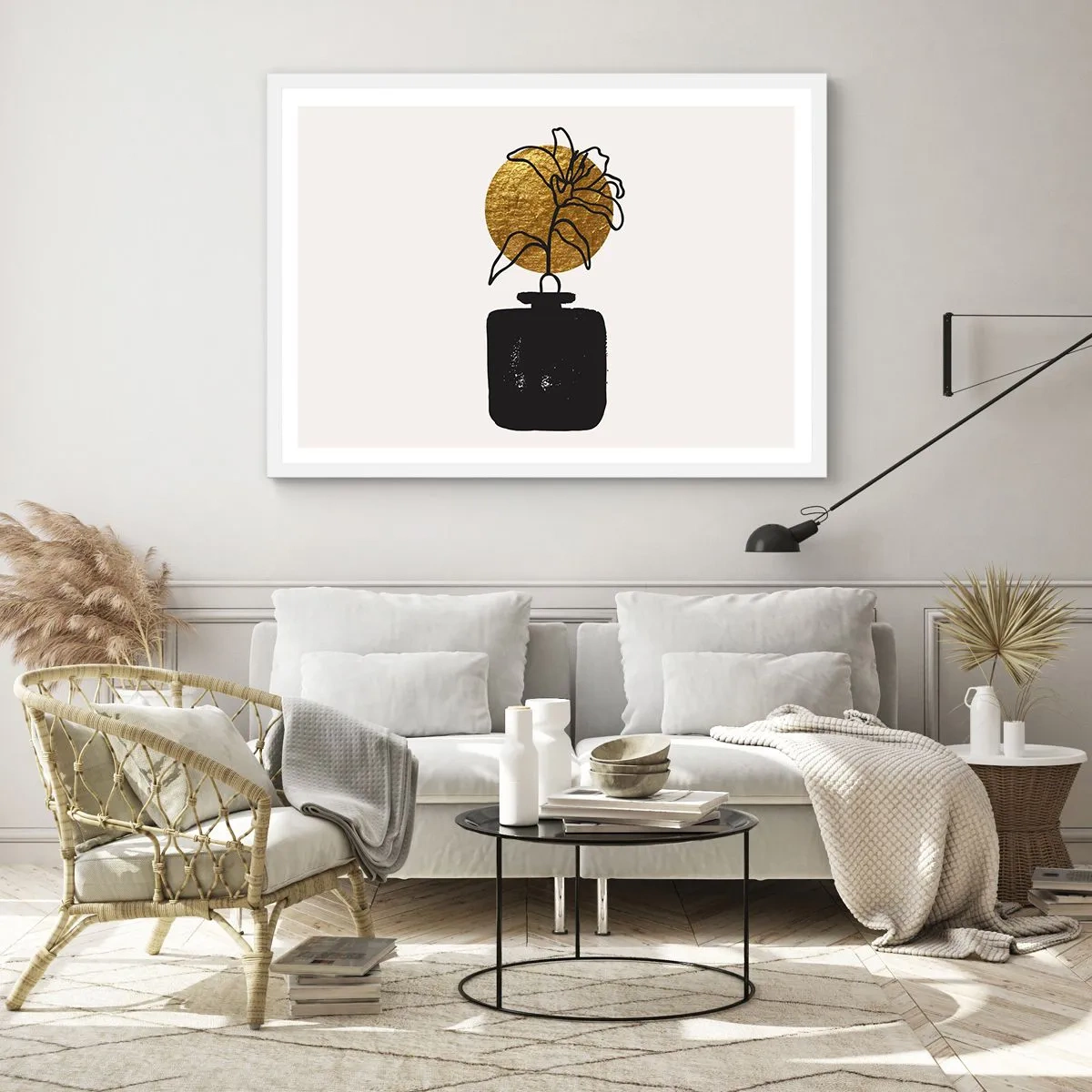 Poster in een witte lijst - Schoonheid is goud waard - 91x61 cm