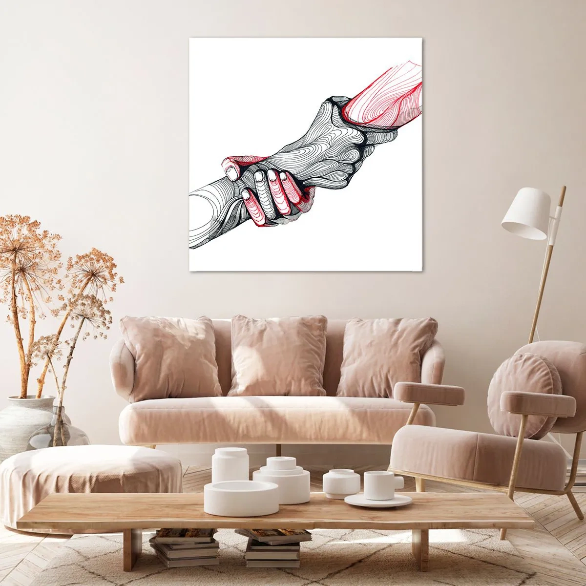 Schilderen op canvas - Je bent in goede handen - 70x70 cm