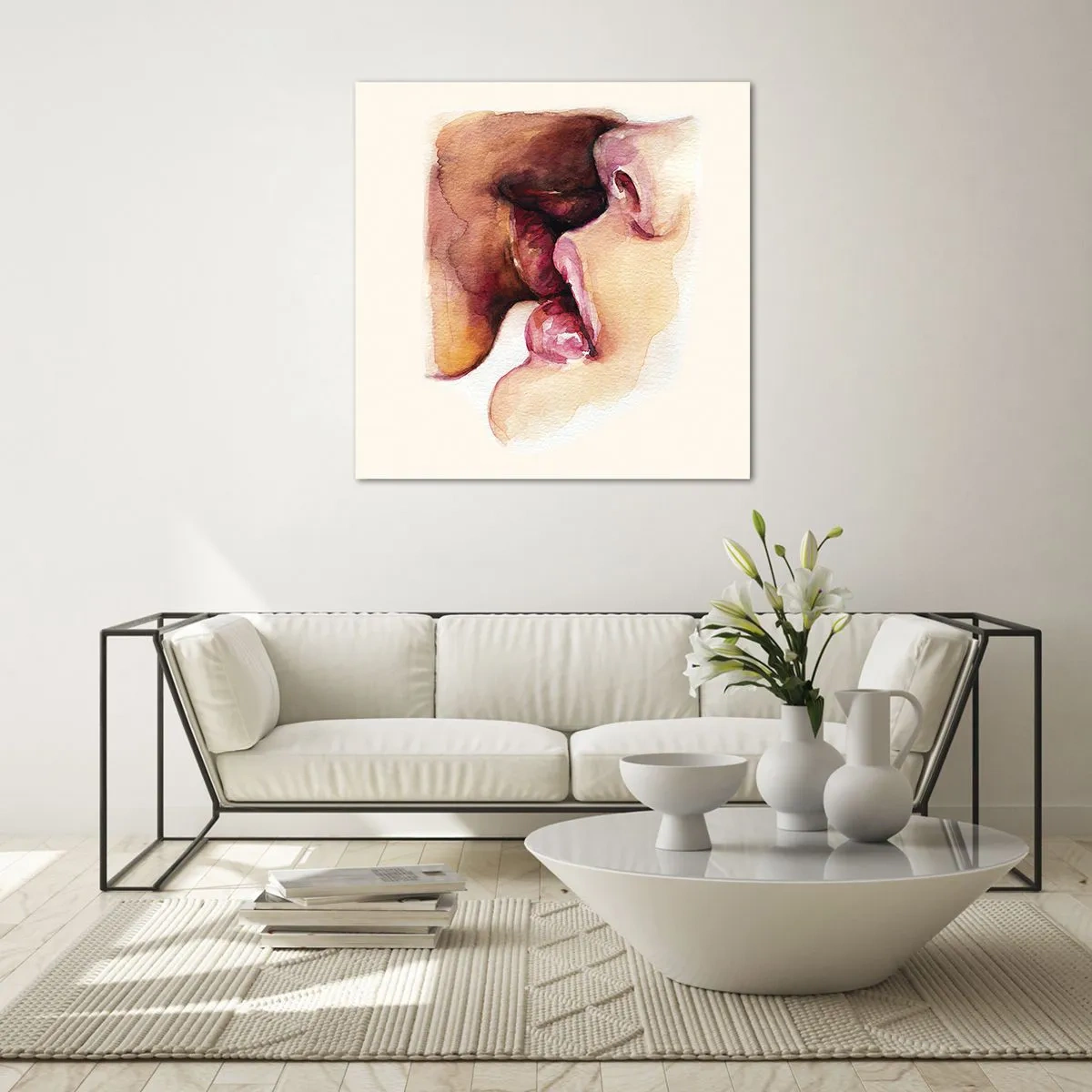 Schilderen op glas - Zoals dag en nacht, aarde en lucht - 50x50 cm