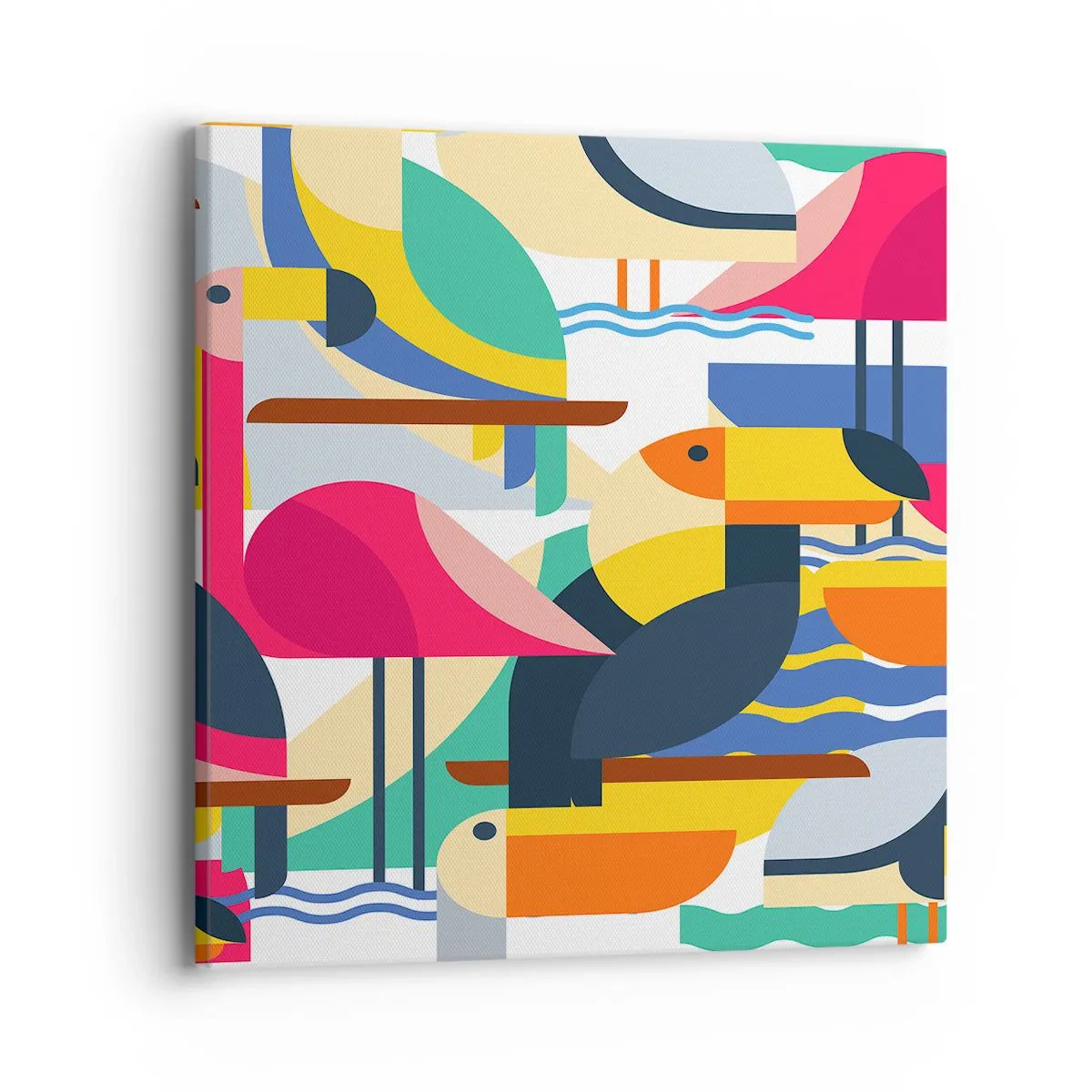 Schilderen op canvas - Vogelfeestje - 40x40 cm