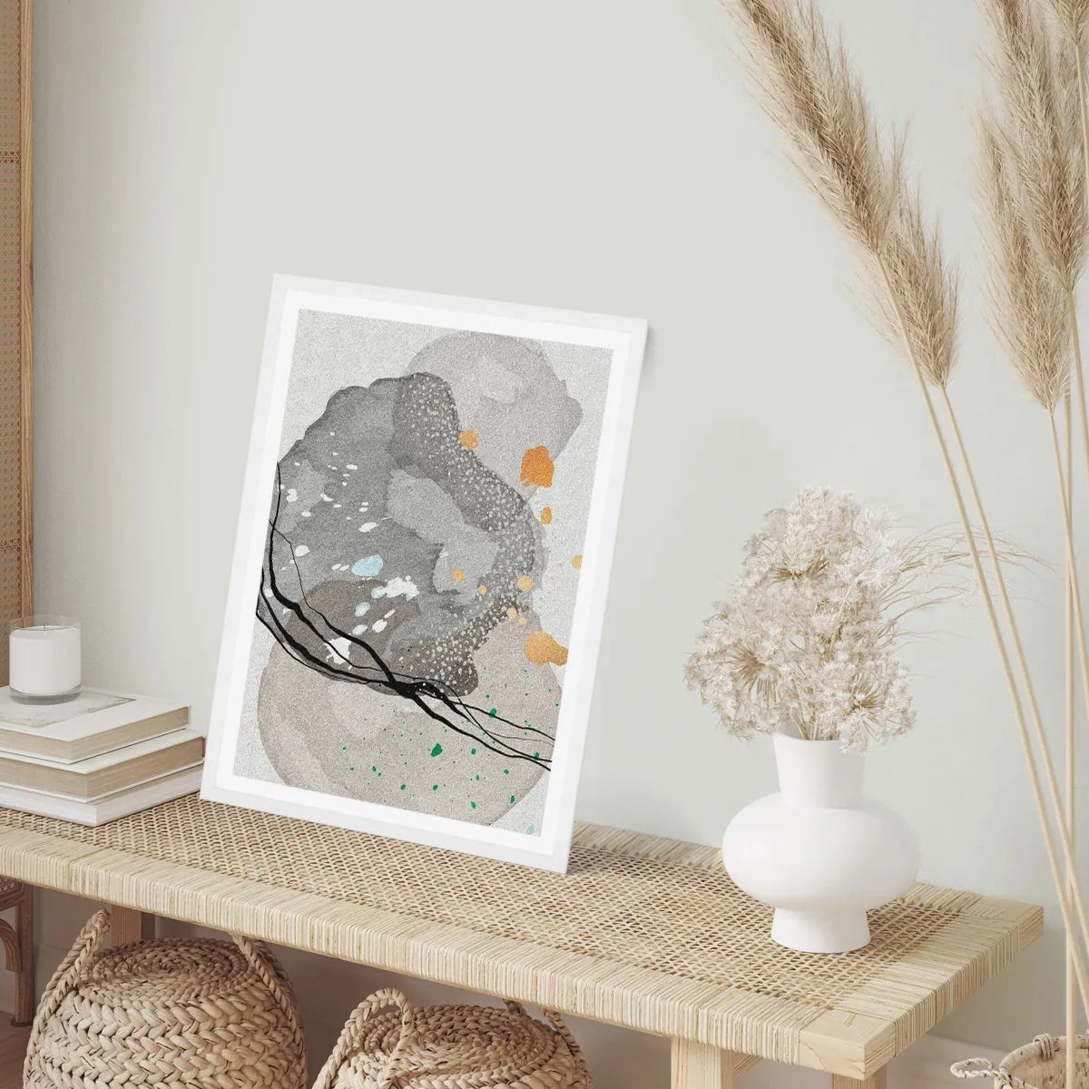 Poster in een witte lijst - Organische compositie - 70x100 cm