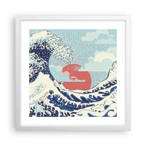 Poster in een witte lijst - Van Japanse inspiratie - 40x40 cm