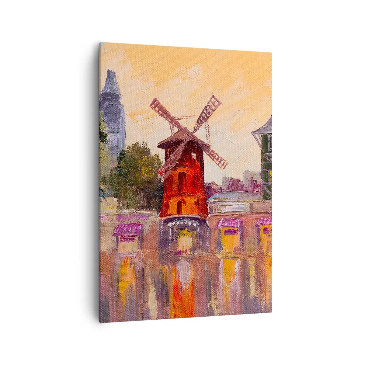 Schilderen op canvas - Parijse iconen – Moulin Rouge - 70x100 cm