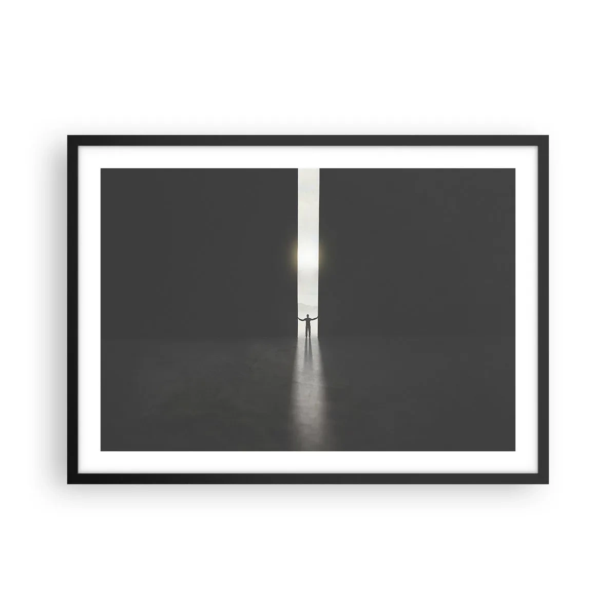Poster in een zwarte lijst - Een stap naar een mooie toekomst - 70x50 cm