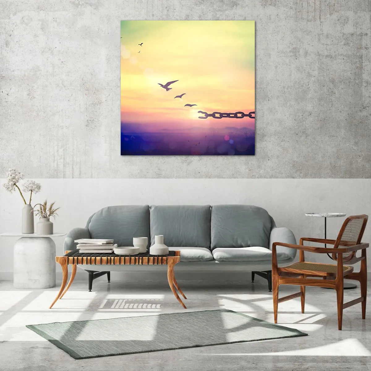 Schilderen op glas - De overwinning van vrijheid - 60x60 cm