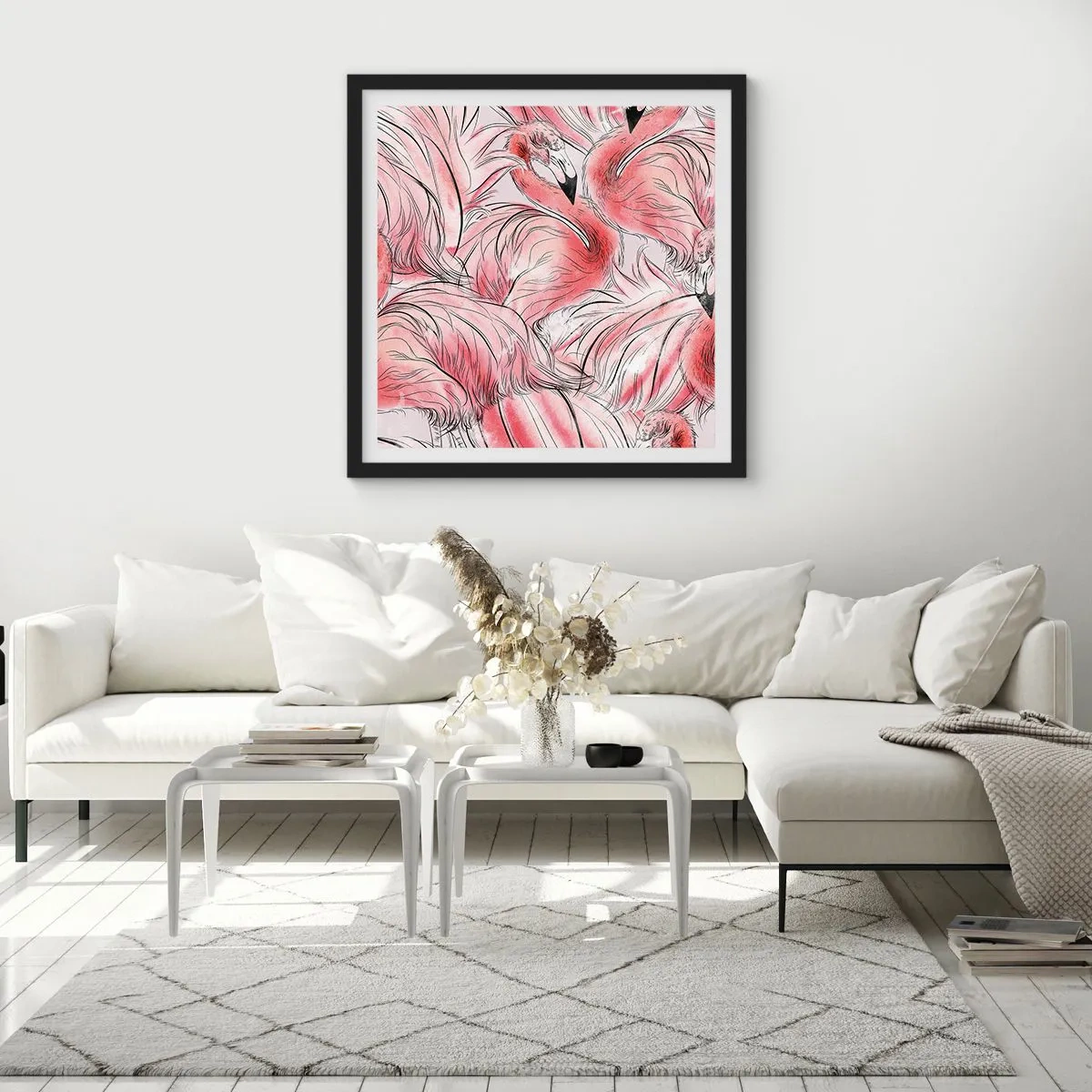 Poster in een zwarte lijst - Vogelcorps de ballet - 50x50 cm