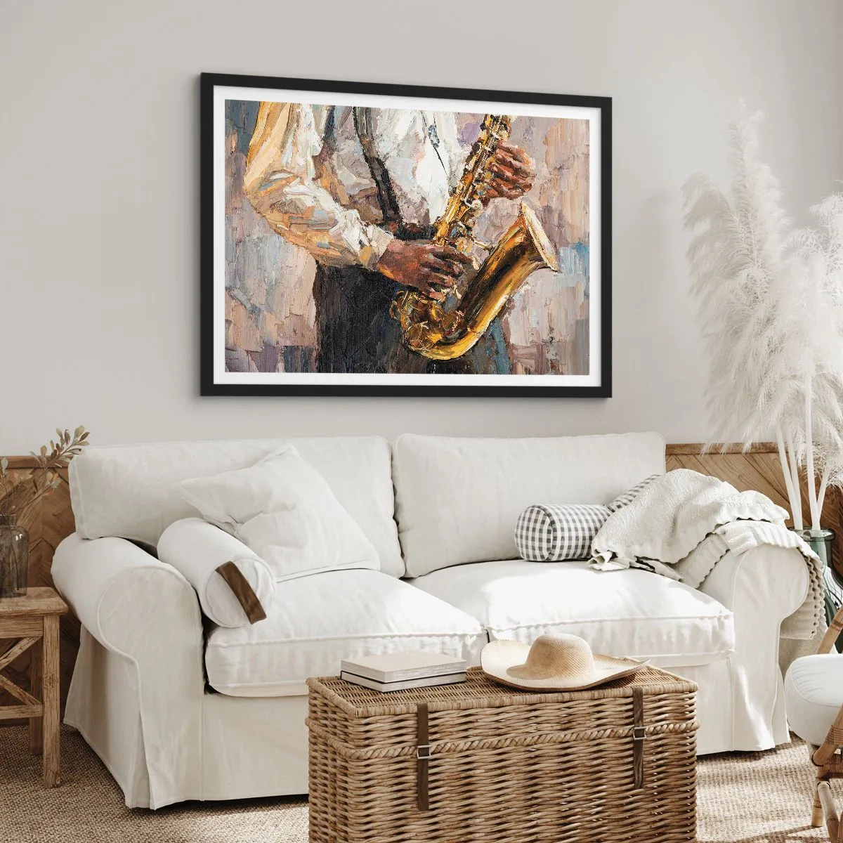 Poster in een zwarte lijst - Tijd om te solo te spelen - 70x50 cm