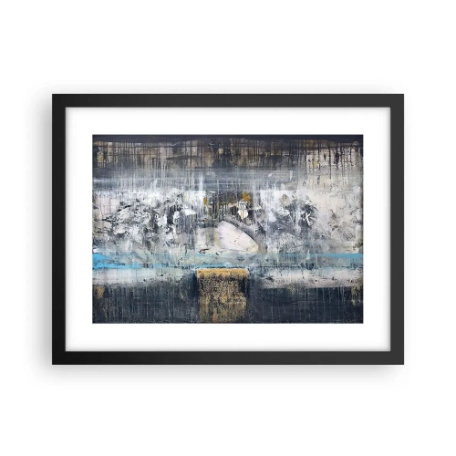 Poster in een zwarte lijst - Als op ijs, als zo moeizaam - 40x30 cm