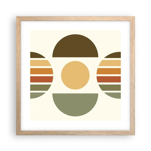 Een poster in een licht eiken lijst - In aardetinten - 40x40 cm