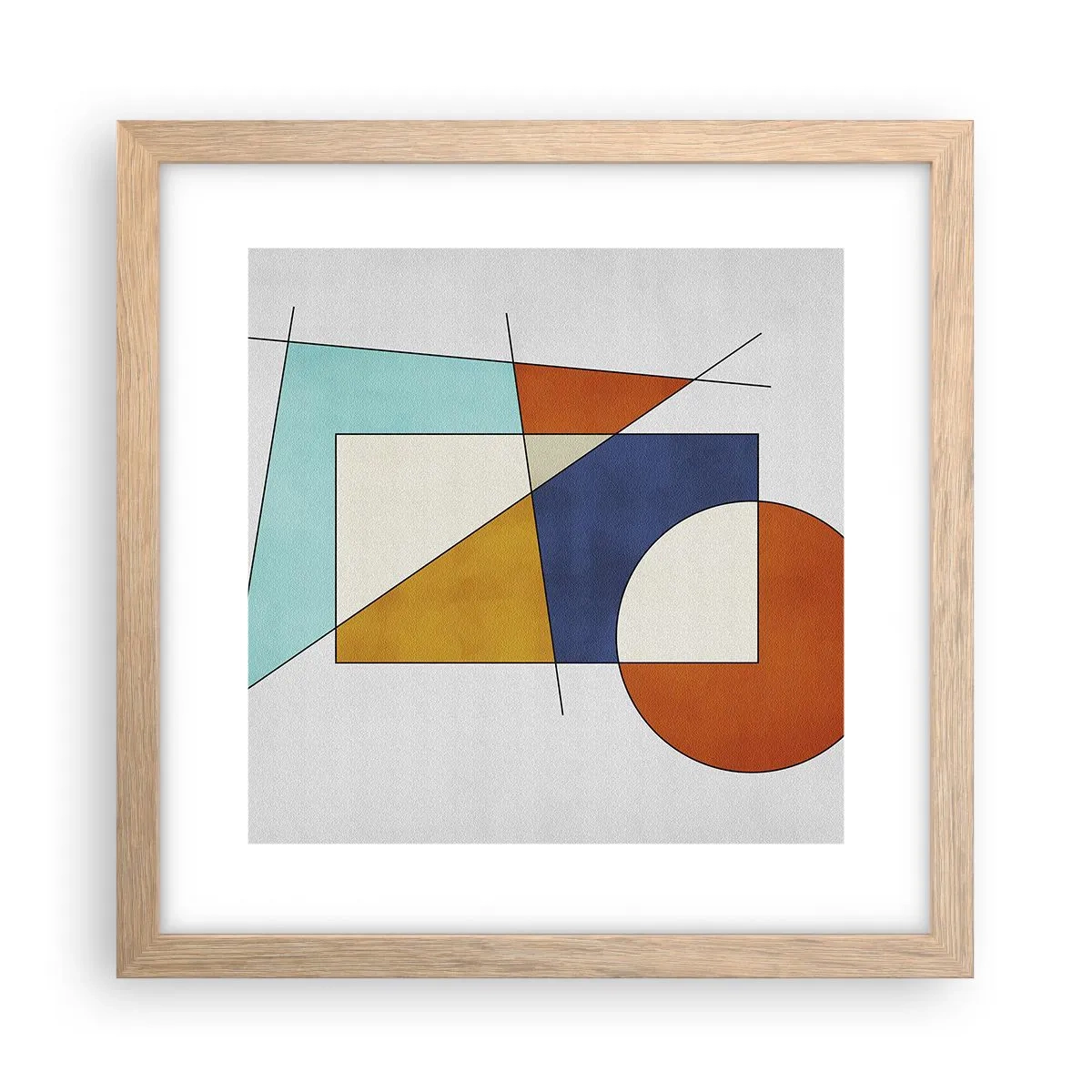 Een poster in een licht eiken lijst - Abstractie: modernistisch plezier - 30x30 cm