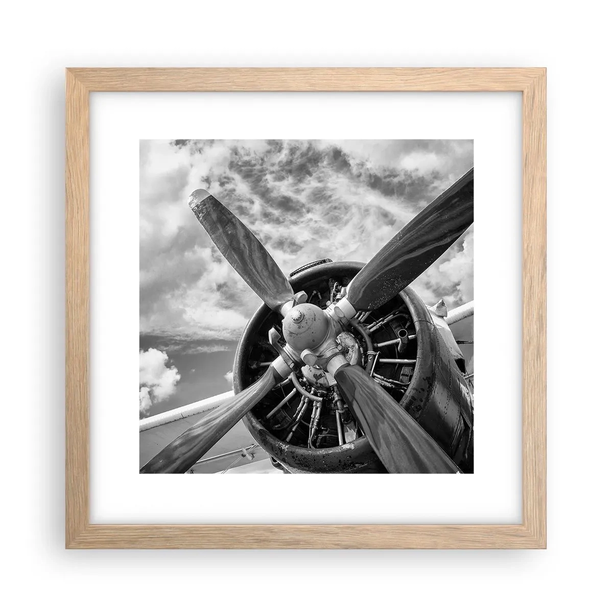 Een poster in een licht eiken lijst - Veroveraar van de lucht - 30x30 cm