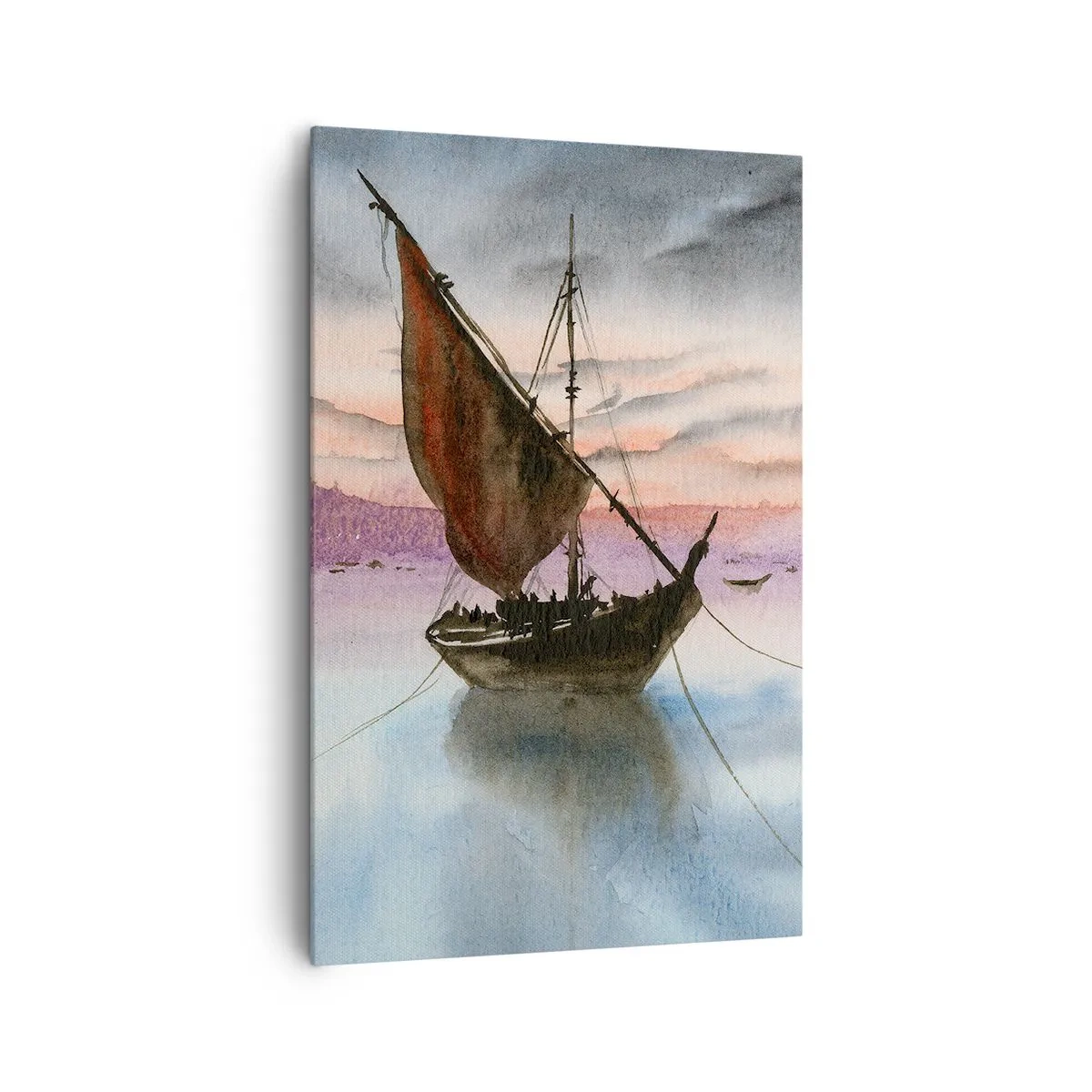 Schilderen op canvas - Avond in de haven - 80x120 cm