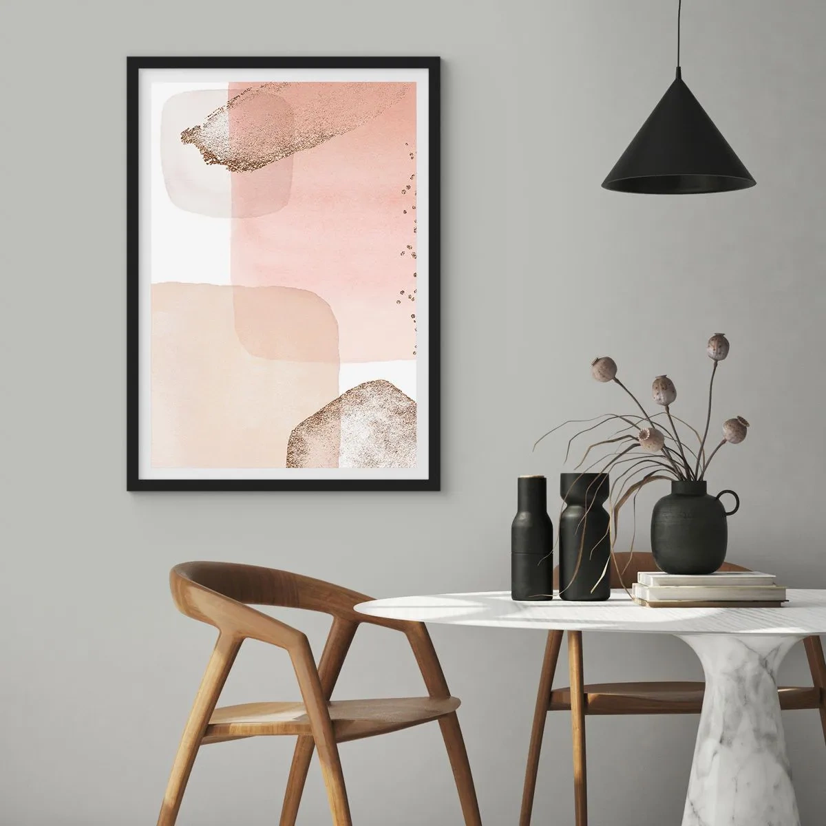 Poster in een zwarte lijst - Een blik door kleur - 70x100 cm