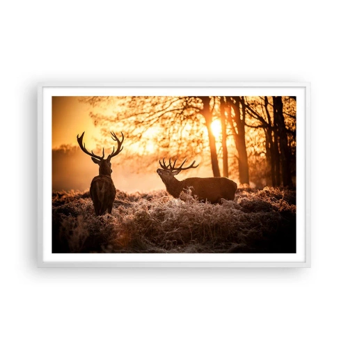 Poster in een witte lijst - De droom van een jager - 91x61 cm