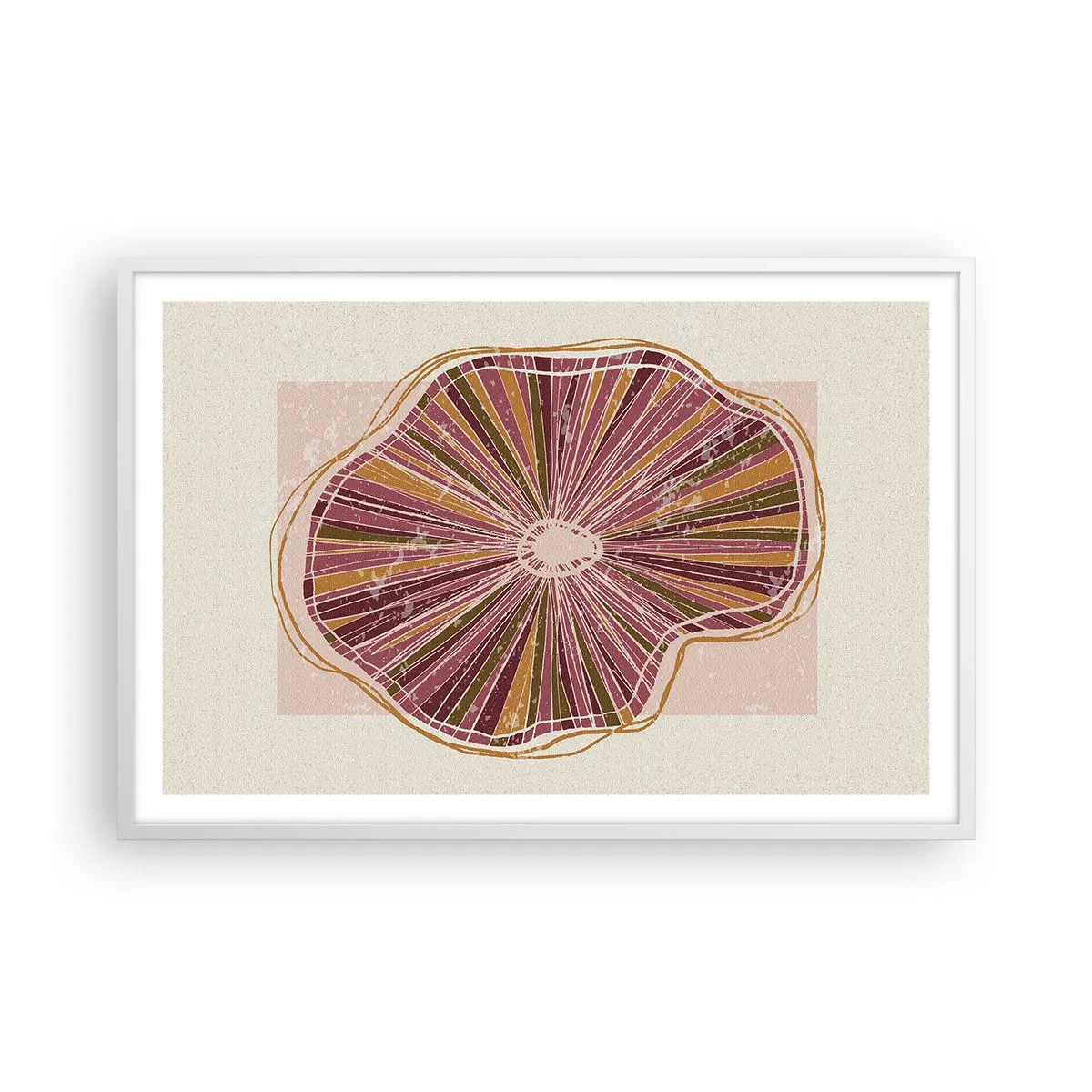 Poster in een witte lijst - Stralende abstractie - 91x61 cm