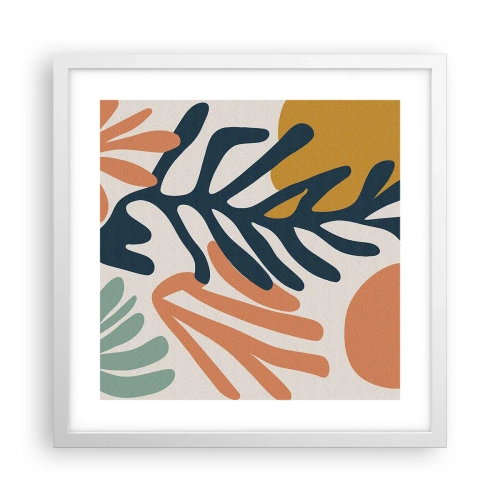 Poster in een witte lijst - Koraalzeeën - 40x40 cm