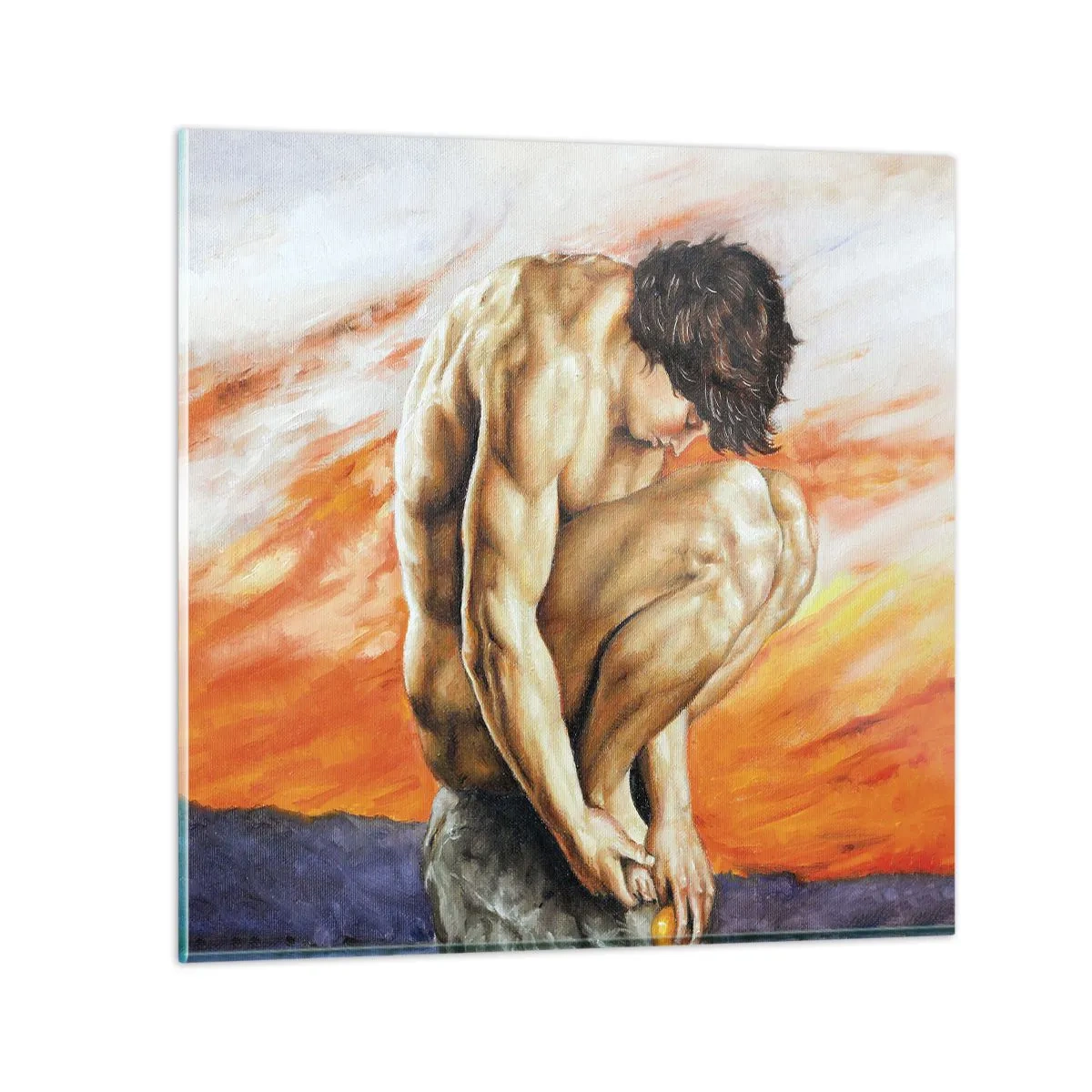 Schilderen op glas - Ondergedompeld in zichzelf - 30x30 cm