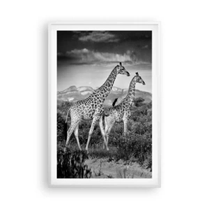 Poster in een witte lijst - Hoge sferen in Afrika - 61x91 cm