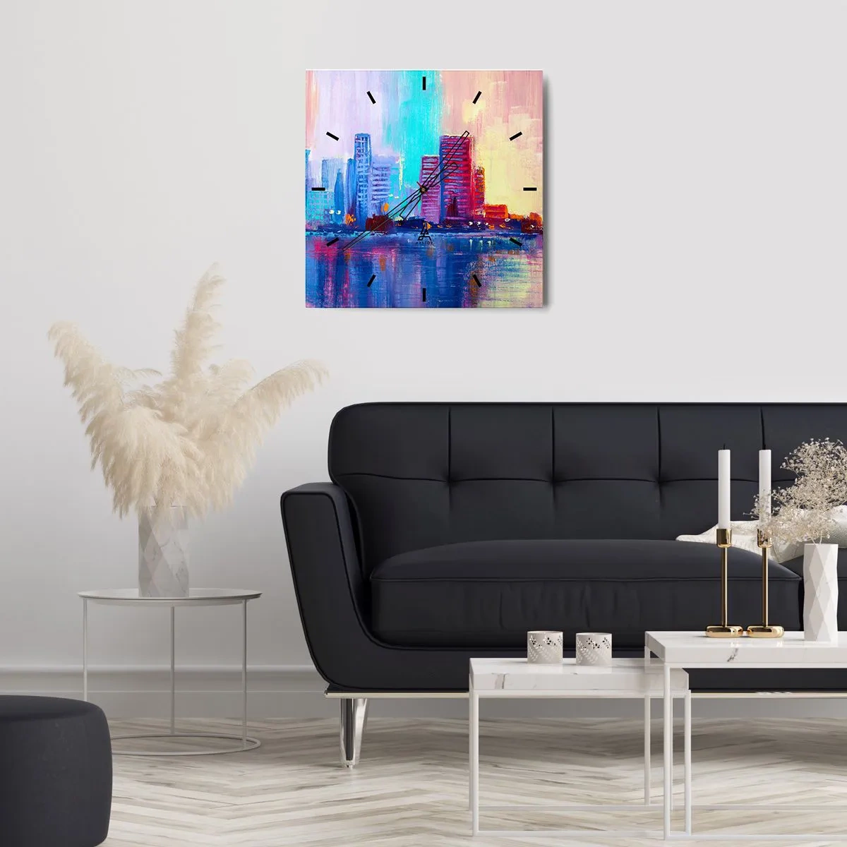 Wandklok - Klok - Badend in kleuren - 40x40 cm