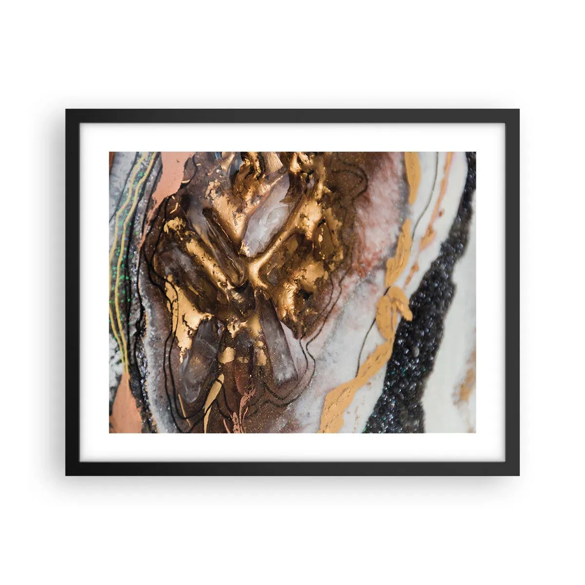 Poster in een zwarte lijst - Het element aarde - 50x40 cm