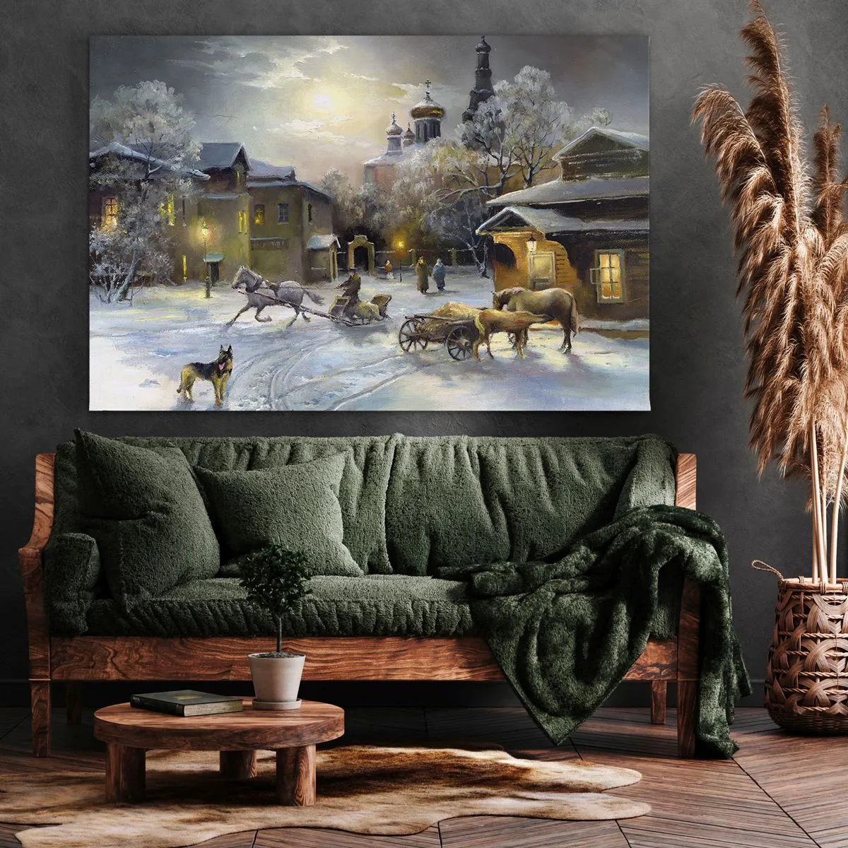 Schilderen op canvas - De magie van de Russische winter - 70x50 cm