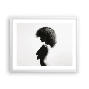 Poster in een witte lijst - Als een bloem op een slanke stengel - 50x40 cm