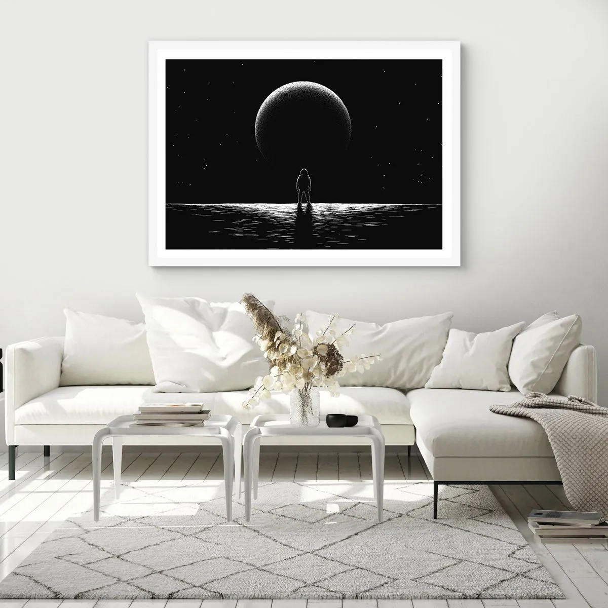 Poster in een witte lijst - Oog in oog - 91x61 cm