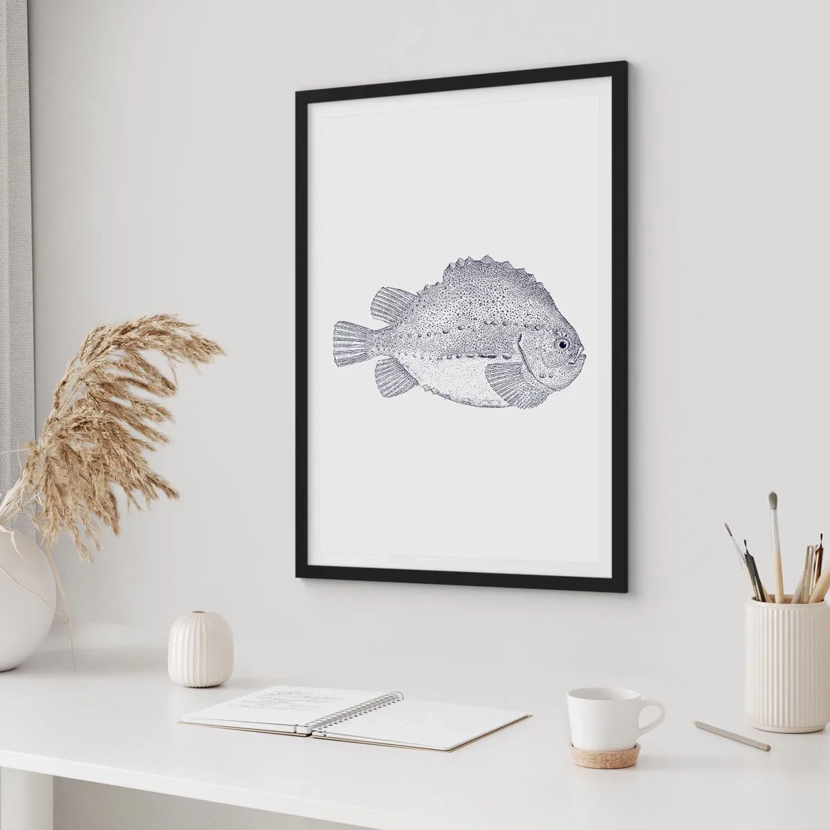 Poster in een zwarte lijst - Voor het album van de natuuronderzoeker - 61x91 cm