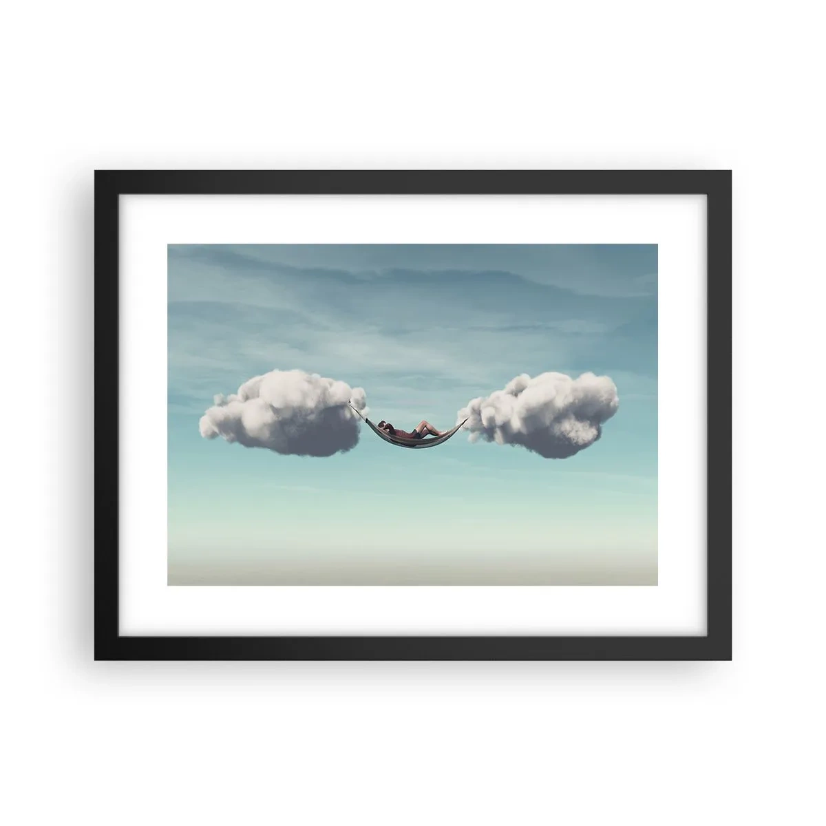 Poster in een zwarte lijst - Het geluk van het moment - 40x30 cm