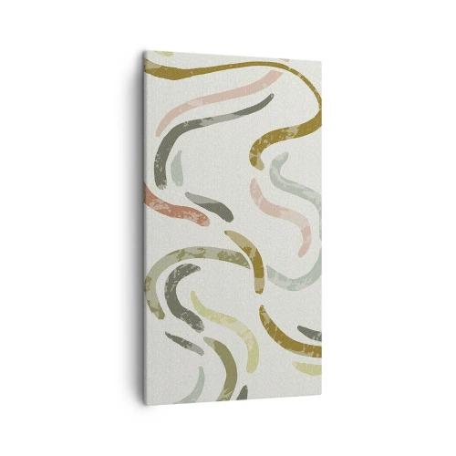 Schilderen op canvas - Een vrolijke dans van abstractie - 45x80 cm