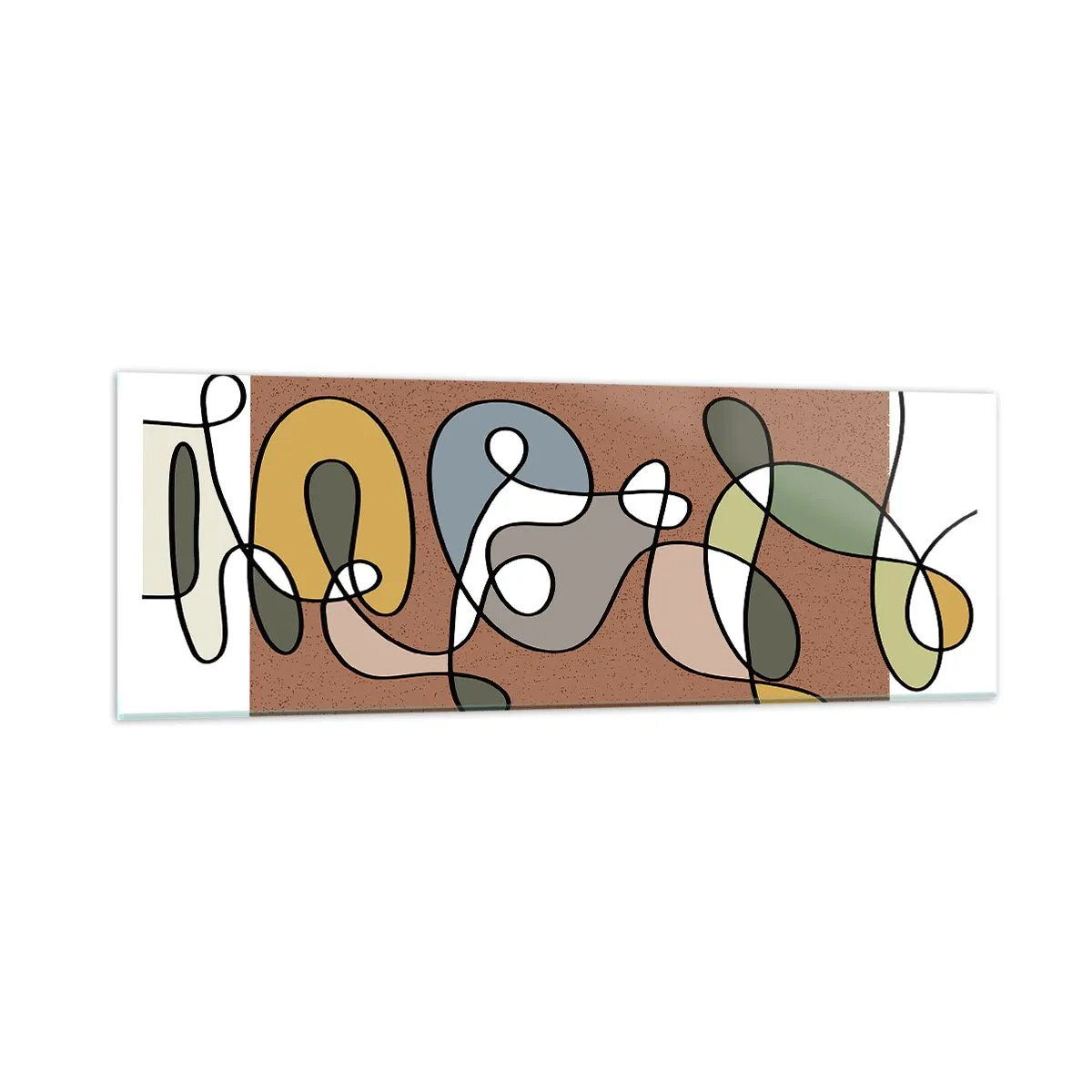 Schilderen op glas - Abstractie die het glimlachen waard is - 90x30 cm