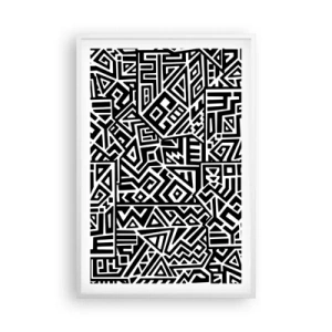 Poster in een witte lijst - Pre-Columbiaanse compositie - 61x91 cm